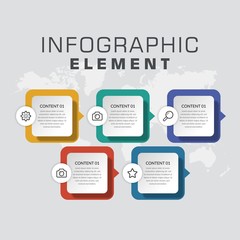 Five Point Infographic Element Business Strategy
