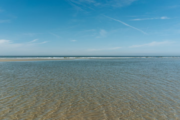  North Sea coast, beach landscape on a sunny day