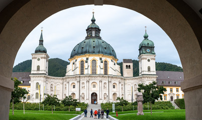 Fototapeta na wymiar Courtyard of the School and Monastery Ettal, Bavaria, Germany