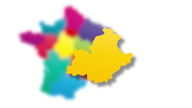 map of france, r&eacute;gion PACA animated
