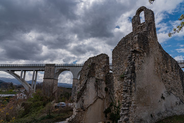 Isernia, Molise, ruins of the Celestial Convent of S. Spirito.  View.