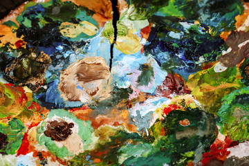 artist's palette with different colors