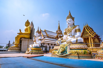 ฺBuddhist temple in Thailand.  Beautiful art in the central region.