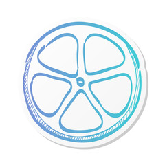 Sticker style icon - Bicycle wheel
