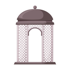 Wooden gazebo of pergola vector icon.Cartoon vector icon isolated on white background wooden gazebo of pergola .