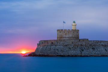 Rhodes island in Greece at sunrise