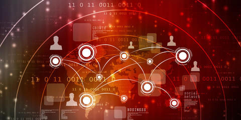 2d illustration Business Network concept