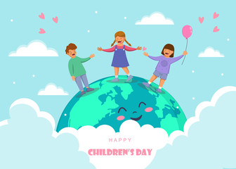 Happy Children's Day. World childrens day vector background
