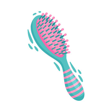 recommend clip art: Hair Brush with Multiple Bristles Isolated on White Background Vector Illustration