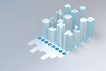 Fototapeta premium smart city with control icons
