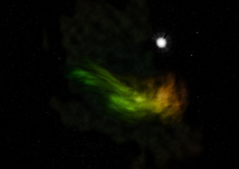 Obraz na płótnie Canvas Star field in space and a nebulae.