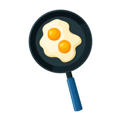 Pan of egg vector icon.Cartoon vector icon isolated on white background pan of egg.