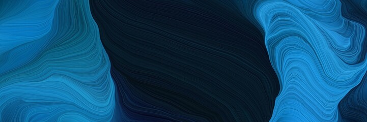 dynamic decorative curves background with very dark blue, strong blue and teal colors