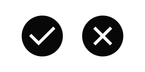 Fototapeta premium set of check mark and cross vector icon