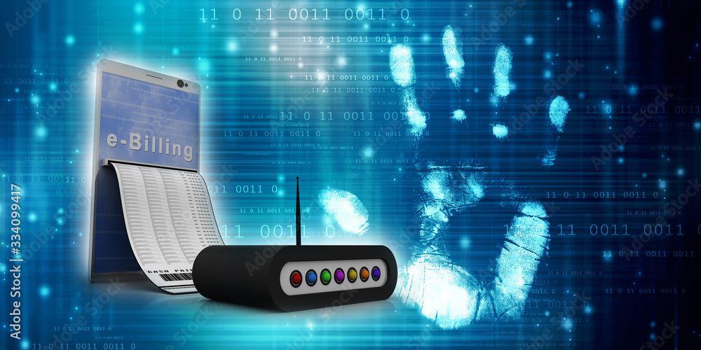 Poster 3d rendering transmitter wifi with mobile phone