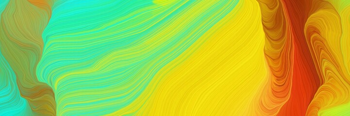 art decorative curves header design with golden rod, turquoise and firebrick colors