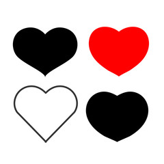 Collection of heart illustrations,  Love symbol icon set, love symbol, White background
