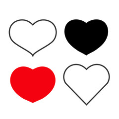 Collection of heart illustrations,  Love symbol icon set, love symbol, White background