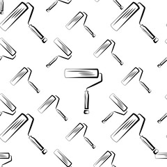 Paint Roller Icon Seamless Pattern