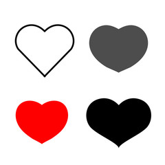 Collection of heart illustrations,  Love symbol icon set, love symbol, White background