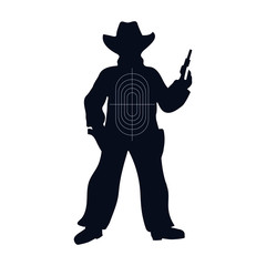 Target cowboy vector icon.Cartoon vector icon isolated on white background target cowboy.