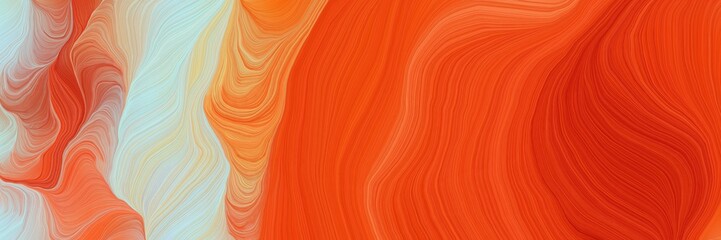 art decorative waves style with orange red, pastel gray and sandy brown colors