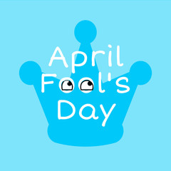 April Fool's Day wishes greeting card on abstract background, colorful clown hat and blank copy space for writing your text message, symbol on white background, graphic design illustration wallpaper