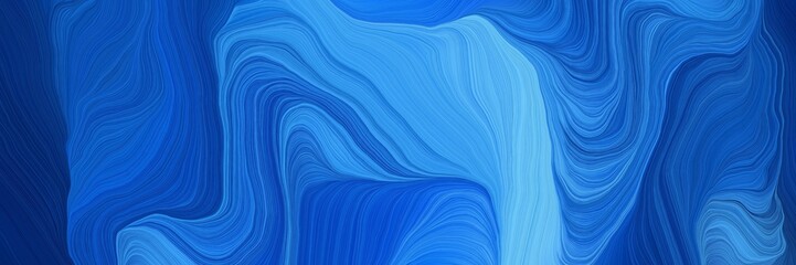 abstract colorful waves header design with strong blue, corn flower blue and midnight blue colors