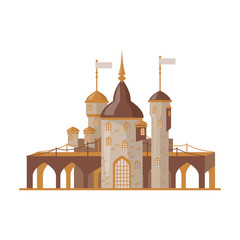 Medieval castle vector icon.Cartoon vector icon isolated on white background medieval castle. © Svitlana