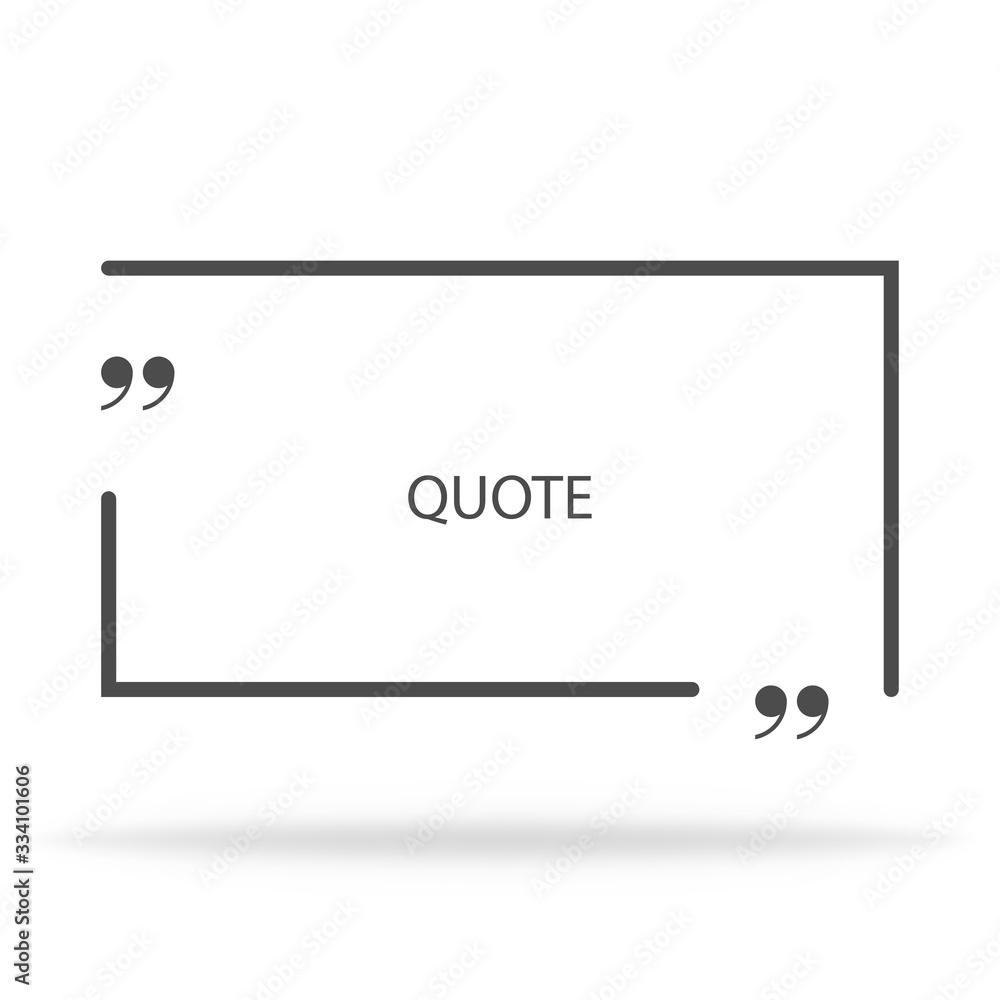 Wall mural square quote icon. blank template of dialogue frame. quotation border icon. template for text messag