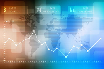 2d rendering Stock market online business concept. business Graph 
