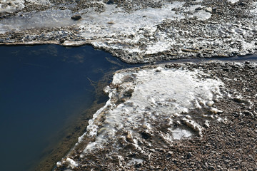 Iceland. Geyser Strokkur and the geothermal fields