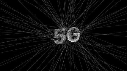 5G network sign. Wireless internet symbol. Curved lines vector illustration.