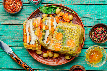 Appetizing jellied fish.