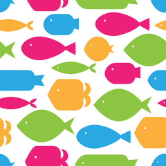 Cute fish.  Kids background. Seamless pattern.