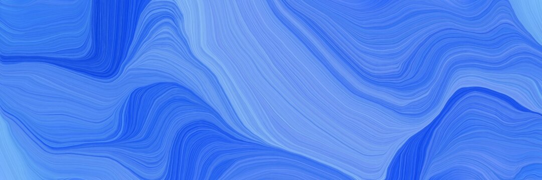 modern decorative waves backdrop with corn flower blue, light sky blue and strong blue colors © Eigens