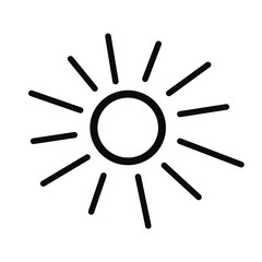 The sun. Black-white set minimalistic set. Simple vector illustration on a white background.