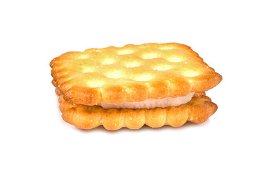 Sandwich biscuits isolated on white