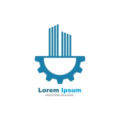 industrial building gear logo icon vector