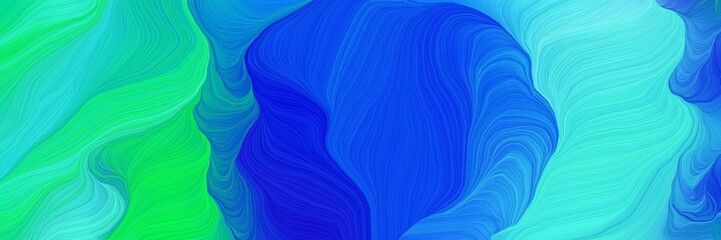 Fototapeta premium abstract decorative waves graphic with turquoise, strong blue and spring green colors