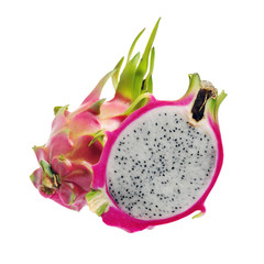 Pitaya or Dragon Fruit isolated against white background