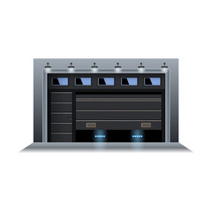 Garage door vector icon.Realistic vector icon isolated on white background garage door.