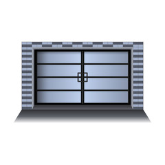 Garage door vector icon.Realistic vector icon isolated on white background garage door.