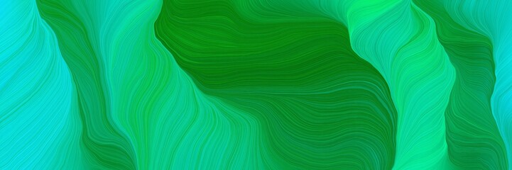 flowing decorative curves backdrop with forest green, light sea green and dark turquoise colors