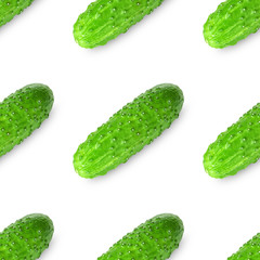 Seamless texture background pattern of fresh green cucumbers