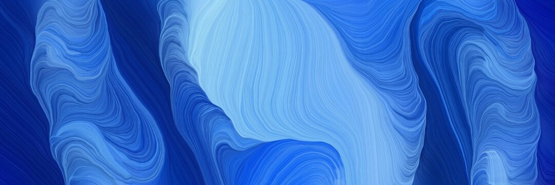 art colorful curves background with royal blue, light sky blue and midnight blue colors © Eigens