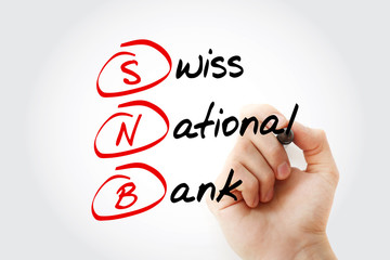 SNB - Swiss National Bank acronym, business concept background