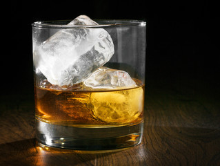Cold whiskey with ice