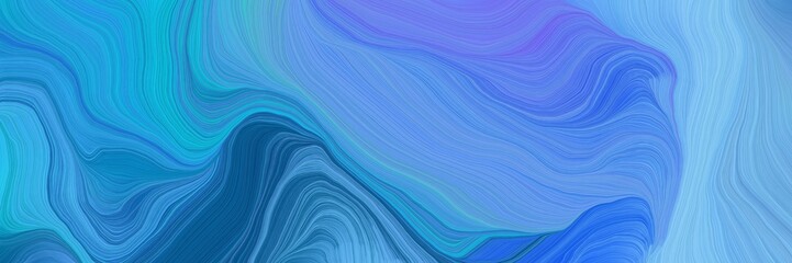 art decorative curves graphic with corn flower blue, light sky blue and strong blue colors