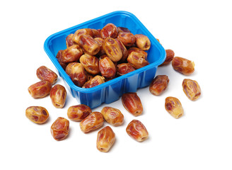 medjool dates on white background